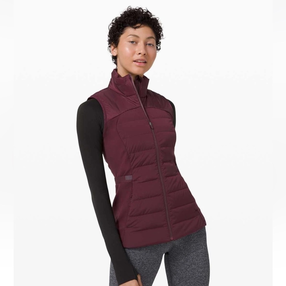 Lululemon Down for it vest maroon size 6